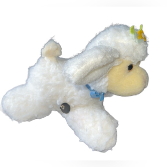 Vintage Eden White Sheep Lamb Plush Musical Wind Up Mary Had a Little Lamb - Picture 2 of 5